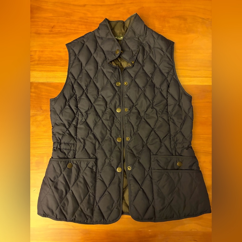 Eddie Bauer Small Goose Down Women's Quilted Dark Purple Vest